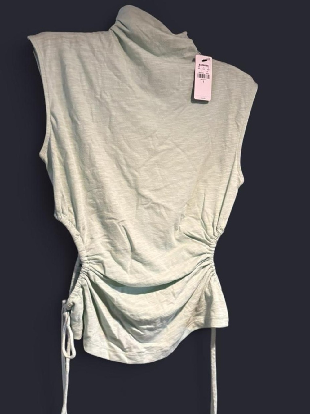 Express Light Mint Sleeveless Side-Ruched Tank